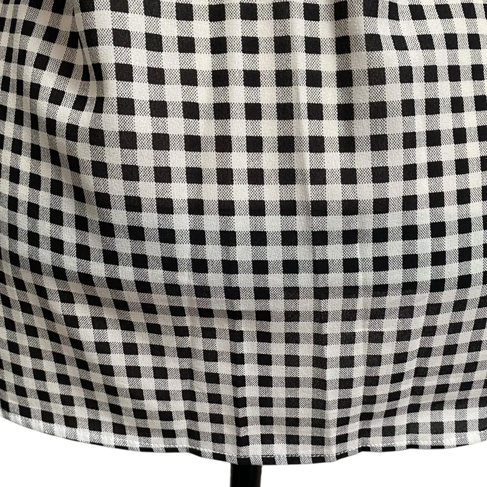 J.Crew Black White Gingham Check Long Sleeve Button Front Blouse XS - Picture 13 of 15